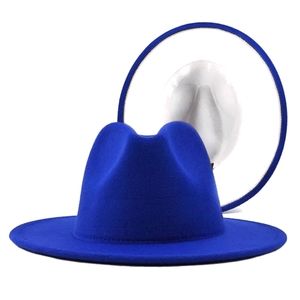 Blue with White Bottom Fedora, Zeta Phi Beta Hat, Two Tone Fedora Unisex